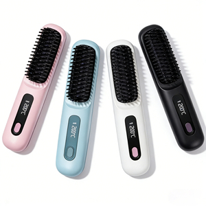 Alisador de Pelo Portátil Inalámbrico con Recubrimiento Cerámico, Peine Iónico Alimentado por Batería y USB para Uso en RV, No Daña <span class=keywords><strong>el</strong></span> Cabello, Viaje - Product Image 1