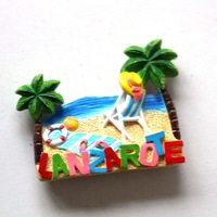 Großhandel Custom Design Sharm El Shiekh Lanza rote Spanien Tourist Souvenir Hand bemalte Harz Kühlschrank Magnet