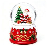 Boule d'eau décorative de Noël Mère Noël en résine, globe à neige, souvenir de vacances, cadeau de Noël, décoration de table pour les fêtes