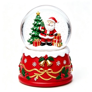 Adorno de Bola de Agua Navideña con Diseño de Santa Claus, Globo de Nieve de Resina, Recuerdo Navideño, Regalo para Decoración de Mesa en Navidad y Festividades - Product Image 4