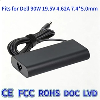 Câble d'alimentation pour ordinateur portable de haute qualité pour DELL Inspiron 15R-5537 5521, 19.5V 4.62A90W Adaptateur d'alimentation de remplacement pour ordinateur portable