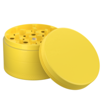 Accessoires pour fumeurs : Nouveau moulin à herbes compact en aluminium CNC, 4 pièces, jaune, original, en forme de diamant