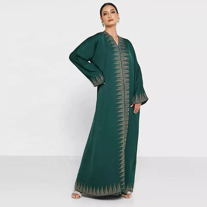 Muculmano नई पुष्प नवीनतम अच्छा धारी पैटर्न डिजाइन लंबी आस्तीन पोशाक इस्लामी महिलाओं के कपड़े मुस्लिम Abaya दुबई