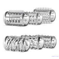 6PCS Manchon de pénis transparent réutilisable pour hommes, pour l'agrandissement de l'érection, retardateur, anneau pénien stimulant, pour couple adulte, dropshipping