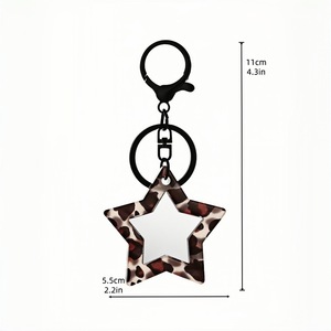 Gantungan Kunci Akrilik Motif Leopard Trendy (Hati/Bintang/Bergelombang) - Gantungan Kunci Fashion untuk Kunci/Tas, Aksesoris Grosir Ideal - Product Image 4