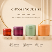 Pot en PET à paroi épaisse, écologique, pour crème, 100g, 150g, 200g, 250g, avec couvercle bombé à large ouverture, homologué FDA, pour le corps et le visage