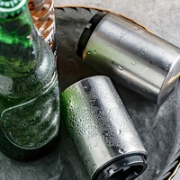 Ouvre-bouteille automatique magnétique écologique en acier inoxydable pour vin et bière, pour cuisines, avec gravure de logo