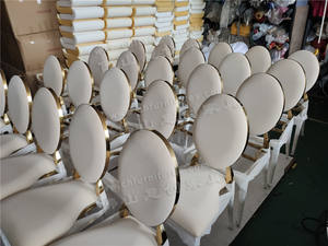 <span class=keywords><strong>2022</strong></span> Chaises de mariage modernes en velours crème avec location durable en acier inoxydable pour l'extérieur Logo de l'entreprise Salon Appartement - Product Image 4