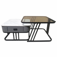 Table basse moderne de luxe en marbre, hauteur réglable, structure en métal doré, tables gigognes pour salon, mobilier de maison écologique, personnalisable