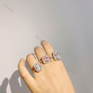 Nouvelles arrivées Dylam, vente chaude, sans MOQ, bagues de mariage pour femmes de luxe de haute qualité avec pierres CZ 8A, bagues en argent sterling S925, bijoux - Product Image 4