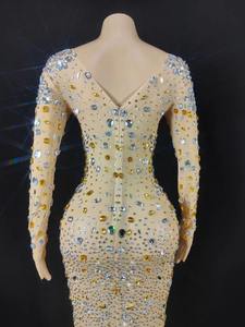 Robes <span class=keywords><strong>de</strong></span> soirée longues à manches longues sexy avec découpes et plumes Kimshein AD1508 pour femmes, vêtements <span class=keywords><strong>de</strong></span> scène, vestidos - Product Image 5