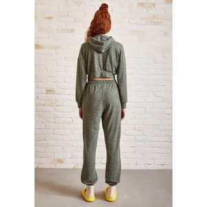 Conjunto Deportivo Holgado para Mujer, Color Caqui, Informal, Transpirable, Sudadera con Capucha y Pantalones Deportivos, Estilo Adulto - Product Image 1