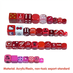 Dés gravés et imprimés au <span class=keywords><strong>laser</strong></span>, jeu de dés personnalisés en couleur (solides/transparents), fabricant de dés personnalisés en gros pour cadeaux et jeux - Product Image 2