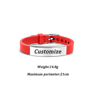 Ywganggu Custom Jewelry Forever Love Silicone <strong>Bracelet</strong> Unisex Laser Stainless Steel Family <strong>Gift</strong> Personalised <strong>Wristband</strong> - Product Image 6