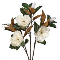 Witte Magnolia Kunstbloem Zijden Bloemstuk Twee Takken Twee Bloemen voor Huis Bruiloft Decoratie