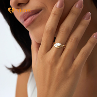 VLOVE Bagues de fiançailles de conception spéciale de haute qualité Bague en diamant Marquise en or 1.00 Ctw 14K cultivé en laboratoire