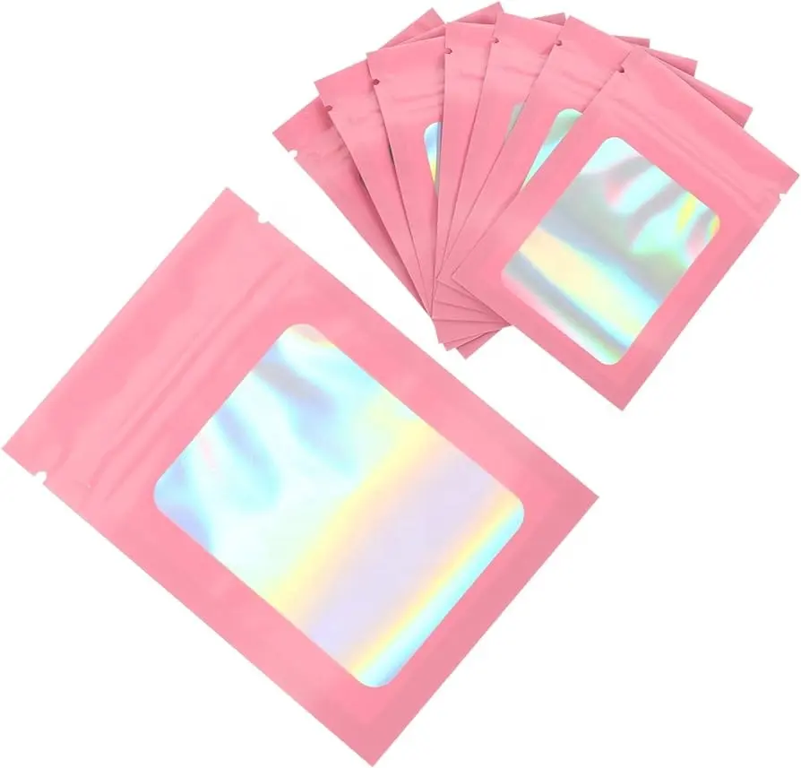Kyw tùy chỉnh in túi nhựa Ziplock Hologram ăn được kẹo Holographic Mylar Ziplock bao bì túi