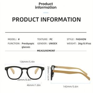 2025 Fashion Unisex <b>Spring</b> <b>Hinge</b> Anti Blue Light Presbyopia Glasses Wooden Frame Reading Glasses - Product Image 6