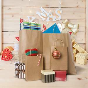 Sacs en papier kraft personnalisés avec logo, cadeaux promotionnels, articles <span class=keywords><strong>de</strong></span> fête, recyclables, pour hommes et femmes, grand sac <span class=keywords><strong>de</strong></span> 45 cm - Product Image 6