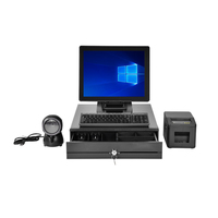 Système de point de vente pliable en alliage d'aluminium de 15,6 pouces tout-en-un Windows/Android Caisse enregistreuse Écran tactile capacitif Full HD Wi-Fi 6