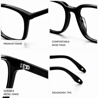 Lunettes de protection anti-lumière bleue pour ordinateur, monture PC transparente givrée minimaliste, verres AC carrés, unisexes, décoratives