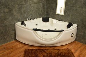 อ่างอาบน้ำวนทรงเหลี่ยมทันสมัยพร้อมหัวฉีดนวดและด้านหน้าโปร่งใส - Product Image 6