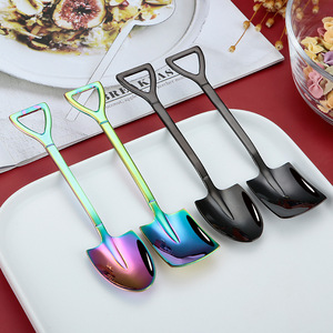 Mini Cuchara de Acero Inoxidable Dorada en Forma de Pala, Cuchara <span class=keywords><strong>para</strong></span> Pastel Arcoíris, Té/Café/Helado, <span class=keywords><strong>para</strong></span> Fiestas - Product Image 3