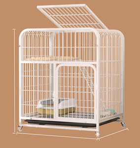 FishPrincess Double-porte usine pliable grand métal pliable filaire métal chat Cages caisse en métal Cages pour animaux de compagnie maisons