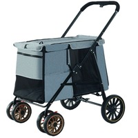 Chariot de randonnée pliable pour animaux de compagnie (chiens et chats) en acier et tissu Oxford – Idéal pour les voyages en extérieur