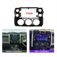 Pour Toyota FJ Cruiser 2007-2014 – Kit d'intégration autoradio Android 9 pouces avec cadre en plastique argent/noir