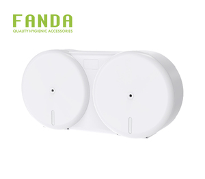 ที่จ่ายกระดาษแบบดึงกลาง FANDA รุ่นโมเดิร์น สีขาว บรรจุได้สองม้วน ติดผนัง สำหรับใช้งานเชิงพาณิชย์ - Product Image 3
