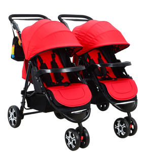 Twin Stroller Modern Travel System 3-in-1 High Landscape Stainless Steel Frame <strong>Folding</strong> Double <strong>Pram</strong> Two Baskets Lightweight Baby - Product Image 3