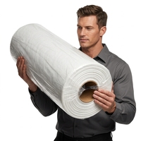 Feutre adhésif uni 100 % polyester non tissé, écologique, imperméable, respirant, résistant aux taches, économique, blanc, poids moyen