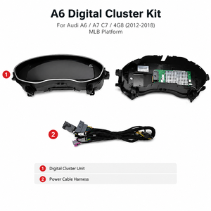 Tableau de bord numérique professionnel de 12,3 pouces pour <span class=keywords><strong>Audi</strong></span> <span class=keywords><strong>A6</strong></span> A7 C7 4G8 2012-2018, écran LCD Full HD, compteur de vitesse - Product Image 2