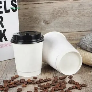 使い捨て有機水性コーティングホットコーヒーカップ紙ロゴカップ二重壁