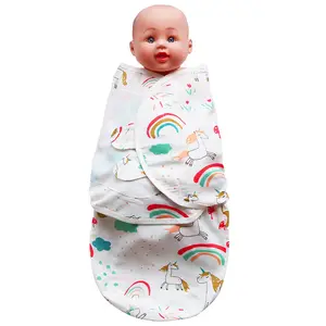 100% Cotton sleep sack baby wearable blanket Double layers Muslin Newborn infant baby animal print sleeping bag