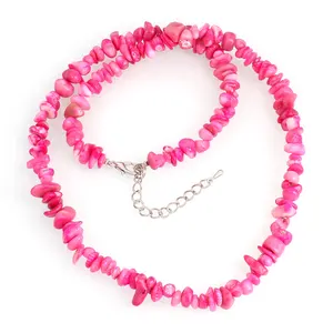 chip coral beads necklaces brass lobster clasp 5cm extender chain natural stone bead necklace 5x3mm-15x8mm 495679