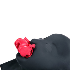 Capuche en <span class=keywords><strong>Latex</strong></span> naturel, couvre-chef de Bondage fétichiste - Product Image 3