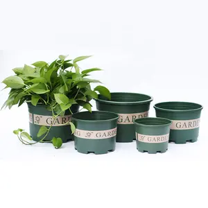 Durable Nhựa Gallon Pot Nursery Pot Với Chiếc Đĩa Để Trồng Trong Nhà Và Ngoài Trời Vườn