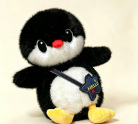 Figurine de pingouin à bec rouge mignon, petite peluche de pingouin avec sac bandoulière, compagnon apaisant