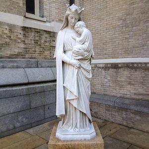 Décoration d'église moderne grandeur nature <span class=keywords><strong>vierge</strong></span> <span class=keywords><strong>enceinte</strong></span> <span class=keywords><strong>Marie</strong></span> et enfant bébé sculpture à vendre statue en marbre blanc - Product Image 4