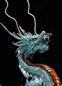 เครื่องประดับโลหะรูปมังกรทองแดงจีน12ราศีหนึ่งชิ้นชุบเคลือบผิวขนาด80x80x120มม. สำหรับตกแต่งบ้าน - Product Image 5