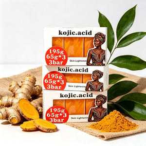 Private Label Kojic Acid Turmeric <b>Soap</b> 3 Bars in 1 Box Low MOQ Skin Lightening Dark Spot Corrector <b>Soap</b> Bar - Product Image 2