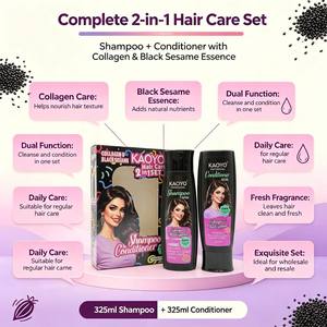 Set Capilar de Colágeno y Sésamo Negro, Champú Nutritivo Profundo <span class=keywords><strong>para</strong></span> el Cabello, Antiencrespamiento, Brillo Intenso, <span class=keywords><strong>para</strong></span> Salón de Belleza, Reventa en Supermercados - Product Image 3