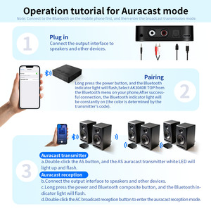 Transmisor y Receptor <span class=keywords><strong>2</strong></span> en <span class=keywords><strong>1</strong></span> con Salida/Entrada Auracast, Adaptador de Audio Aptx LL/Adaptive con Entradas de Audio USB/<span class=keywords><strong>RCA</strong></span>/3.5mm - Product Image 6