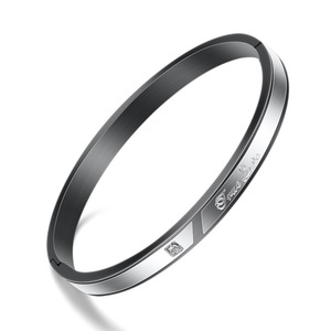 Pulsera de Pareja Abrible de Acero Inoxidable de Dos Tonos, 8MM, Diseño Geométrico con Pedrería, Regalo para Él y Ella, Joyería Unisex - Product Image 5