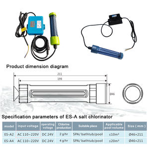 Nouveau Produit cellule d'électrolyseur de <span class=keywords><strong>piscine</strong></span> <span class=keywords><strong>au</strong></span> <span class=keywords><strong>sel</strong></span> Générateur électronique de chlore Système de chlore d'eau salée pour piscines hors sol - Product Image 4