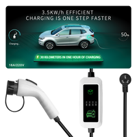 Chargeur EV portable 3,5 kW 16A Type 2, réglable 8A-16A, contrôle par application, IP66, prise Schuko, certifié CE, chargeurs EV mobiles pour la maison