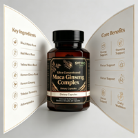 OEM ODM Vente en gros 10000mg Maca Panax Ginseng Capsules végétariennes 60 Capsules Maca Noire Rouge Jaune Tribulus Ashwagandha Complément Alimentaire
