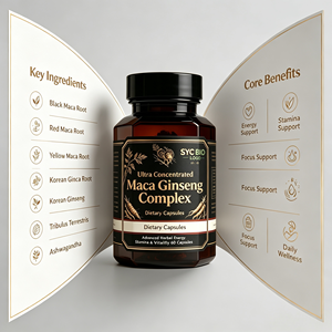 Cápsulas Vegetarianas <span class=keywords><strong>de</strong></span> Maca y Panax Ginseng <span class=keywords><strong>de</strong></span> 10000mg, 60 Cápsulas, Maca Negra, Roja y Amarilla, <span class=keywords><strong>Tribulus</strong></span>, Ashwagandha, Suplemento, Venta al Por Mayor OEM ODM - Product Image 4